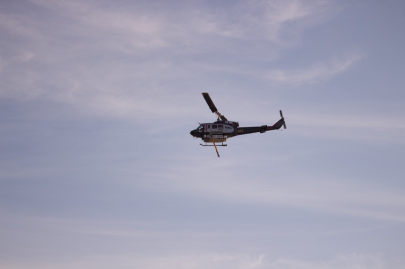 Helicopter beneath a cloudy blue-violet sky, Adobe Standard baseline